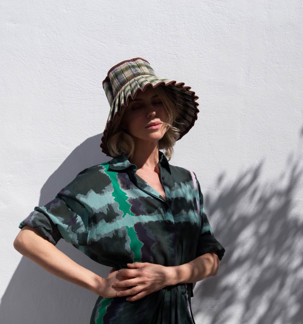 Lorna Murray Capri hat in Black and Green - Image 5