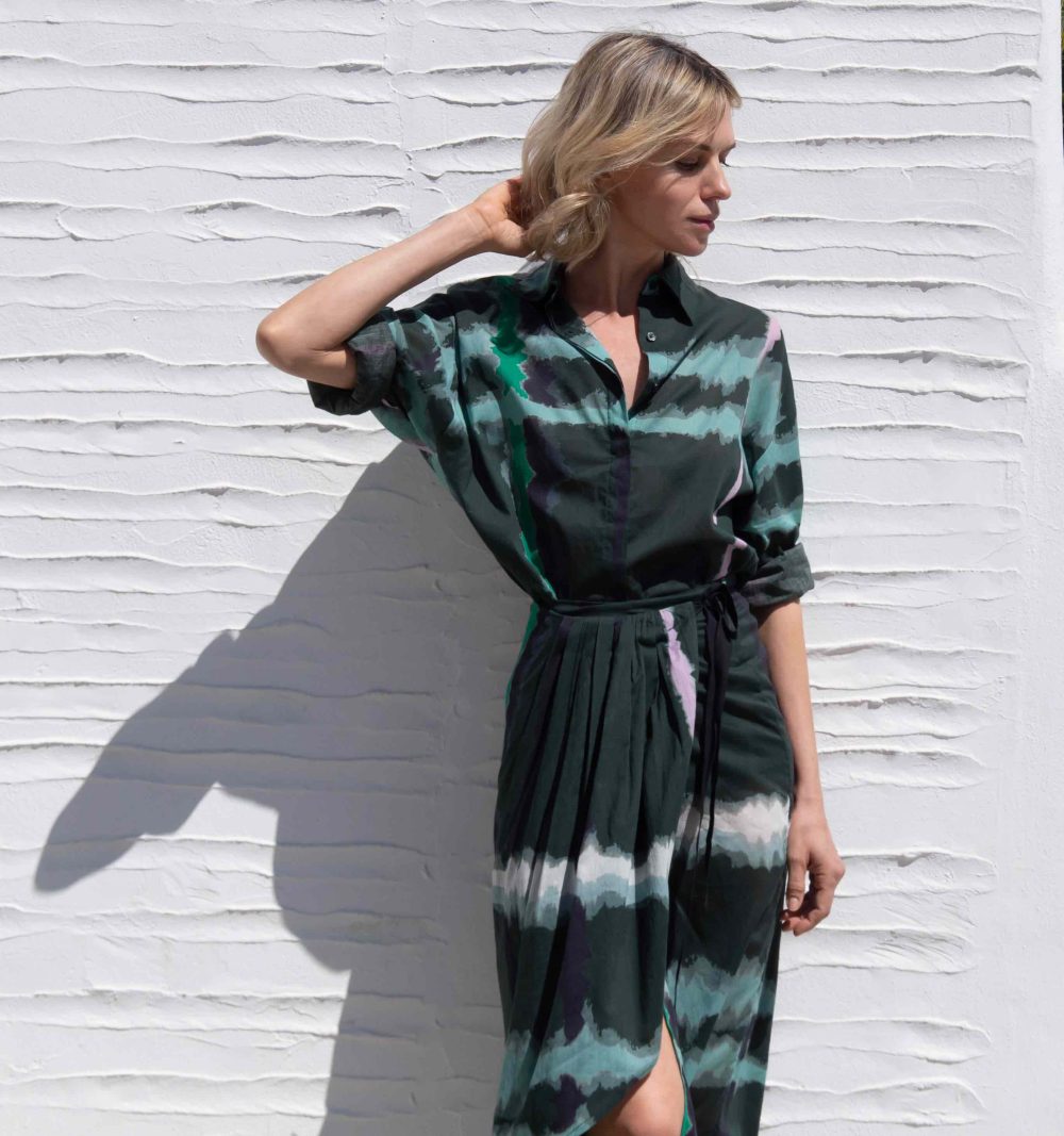 Wrap Skirt in Lightweight Cotton in Abstract Print - Image 6