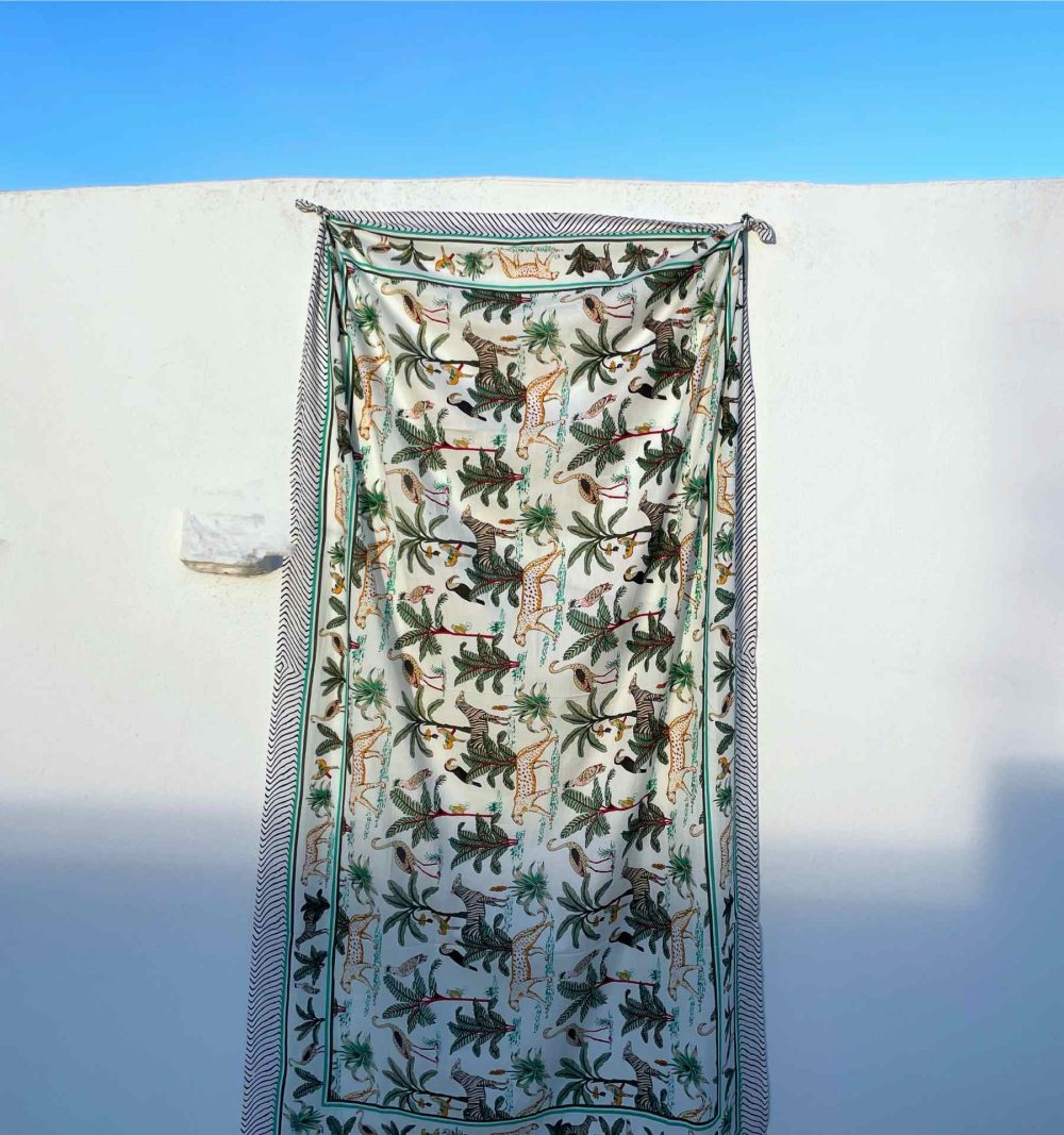 Cotton Pareo in White - Image 2