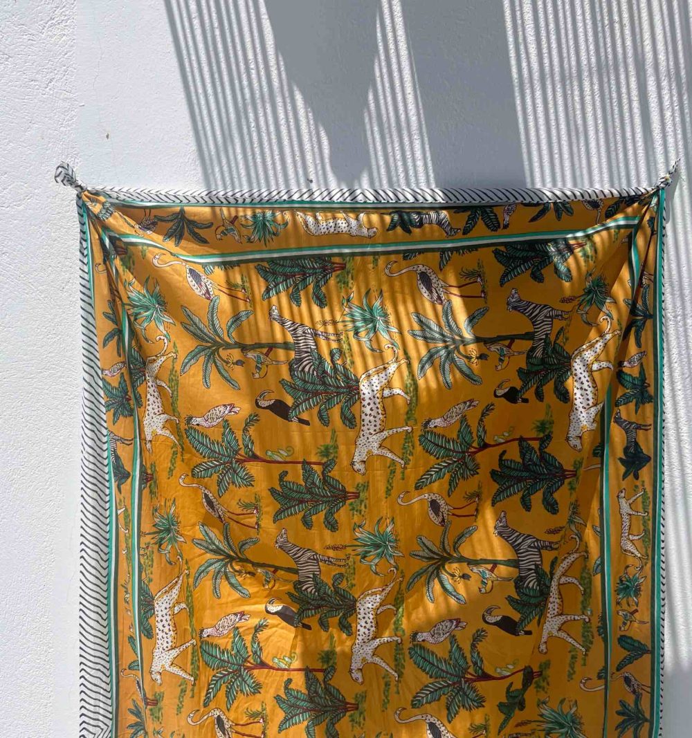 Cotton Pareo in Mustard yellow - Image 2