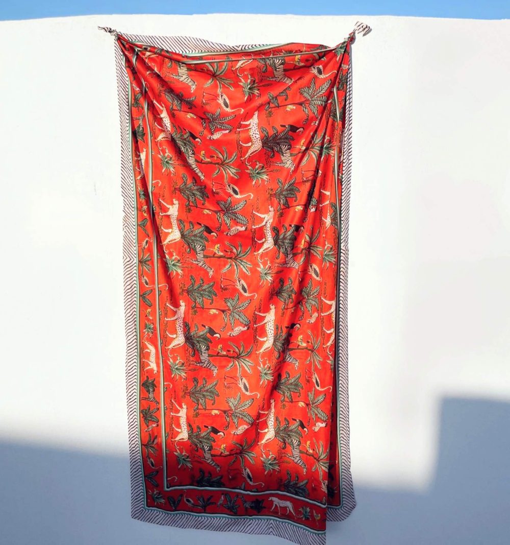 Cotton Pareo in Red - Image 4