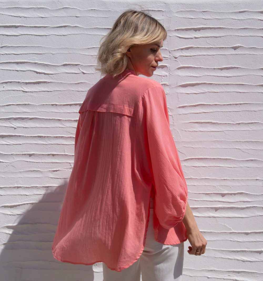 Free Size Cotton Blouse in Pink - Image 9