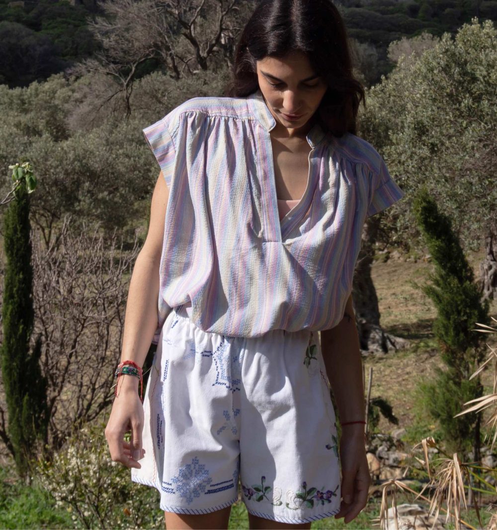 Embroidered Cotton Shorts - Image 3