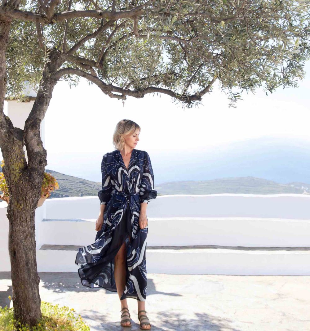 Long Dress in Navy Blue - Image 5