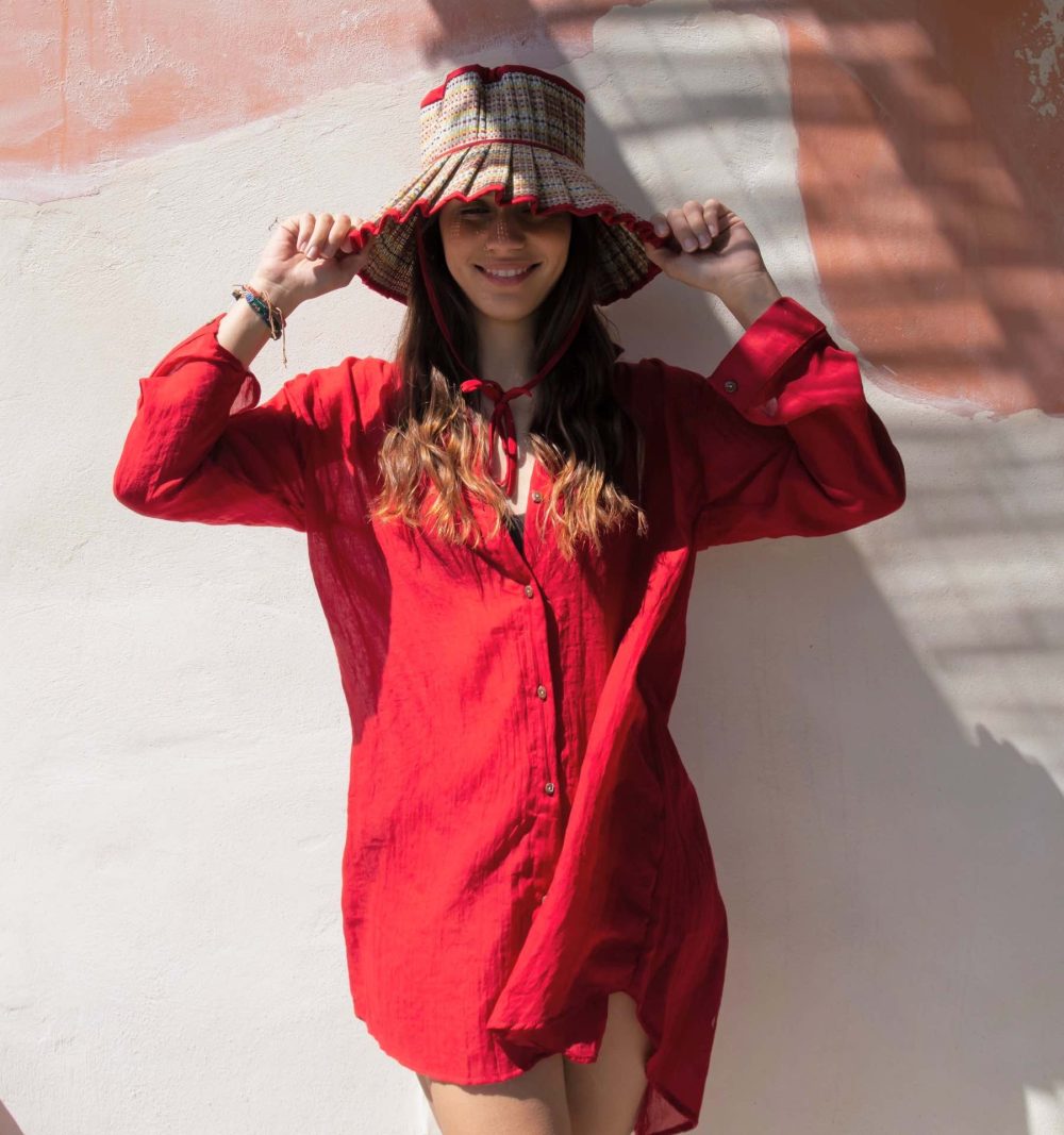 Lorna Murray Capri hat in Red - Image 3