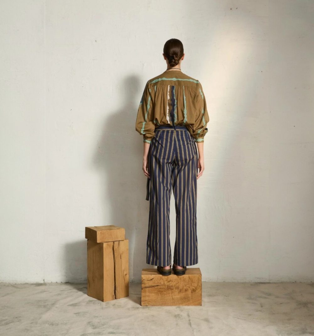 Cotton Blouse in Tie Dye Stripes - Image 8