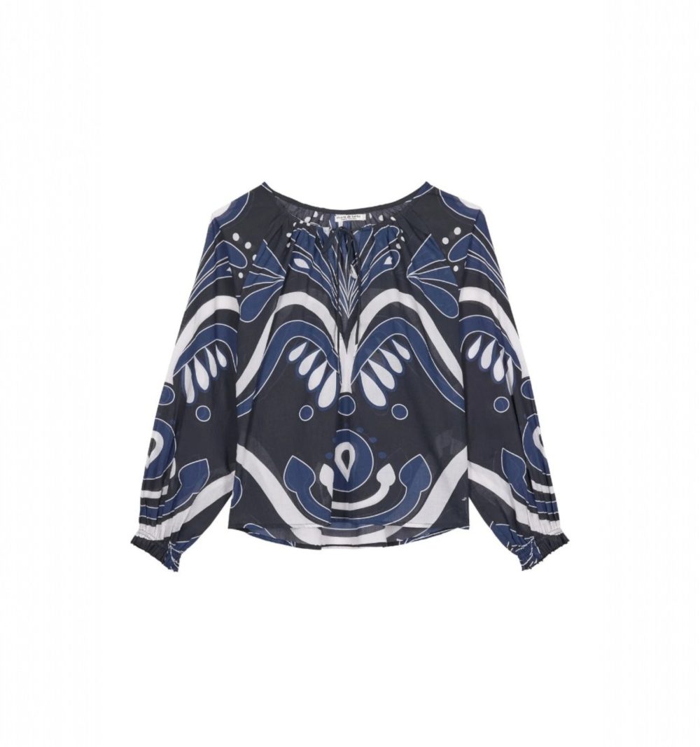 Cotton Blouse in Blue - Image 10