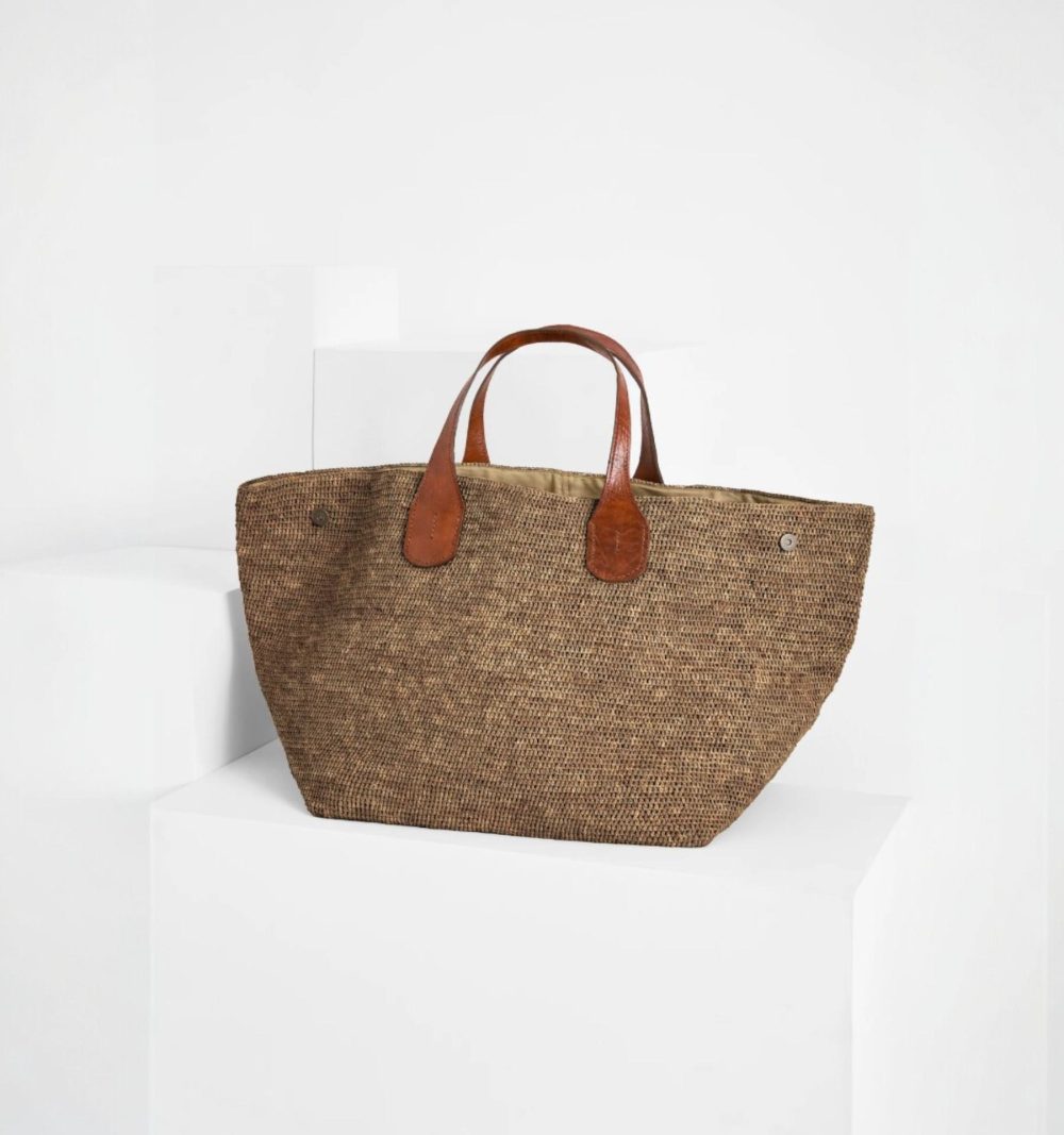 Ibeliv Large Raffia Tote Bag  in Dark