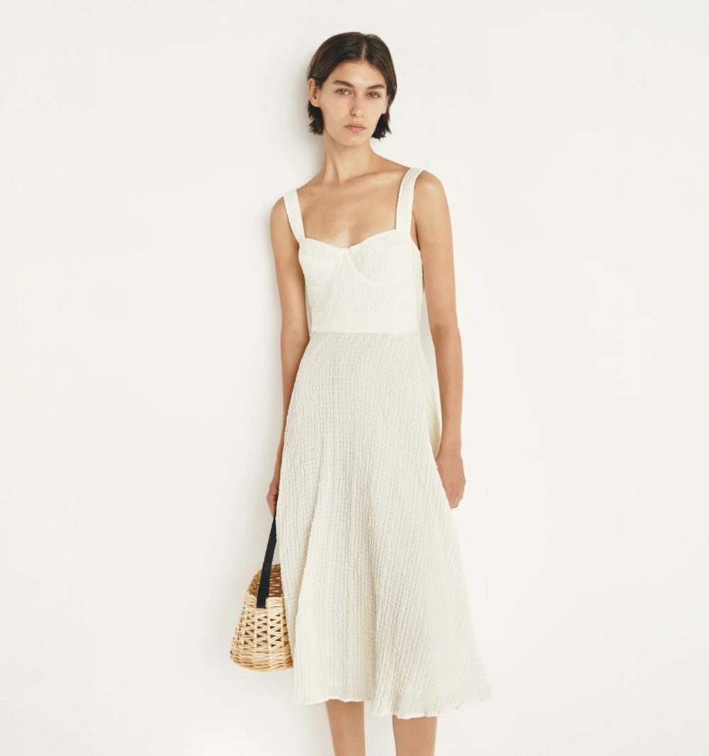 Masscob Textured Cotton Off White Dress - Image 2
