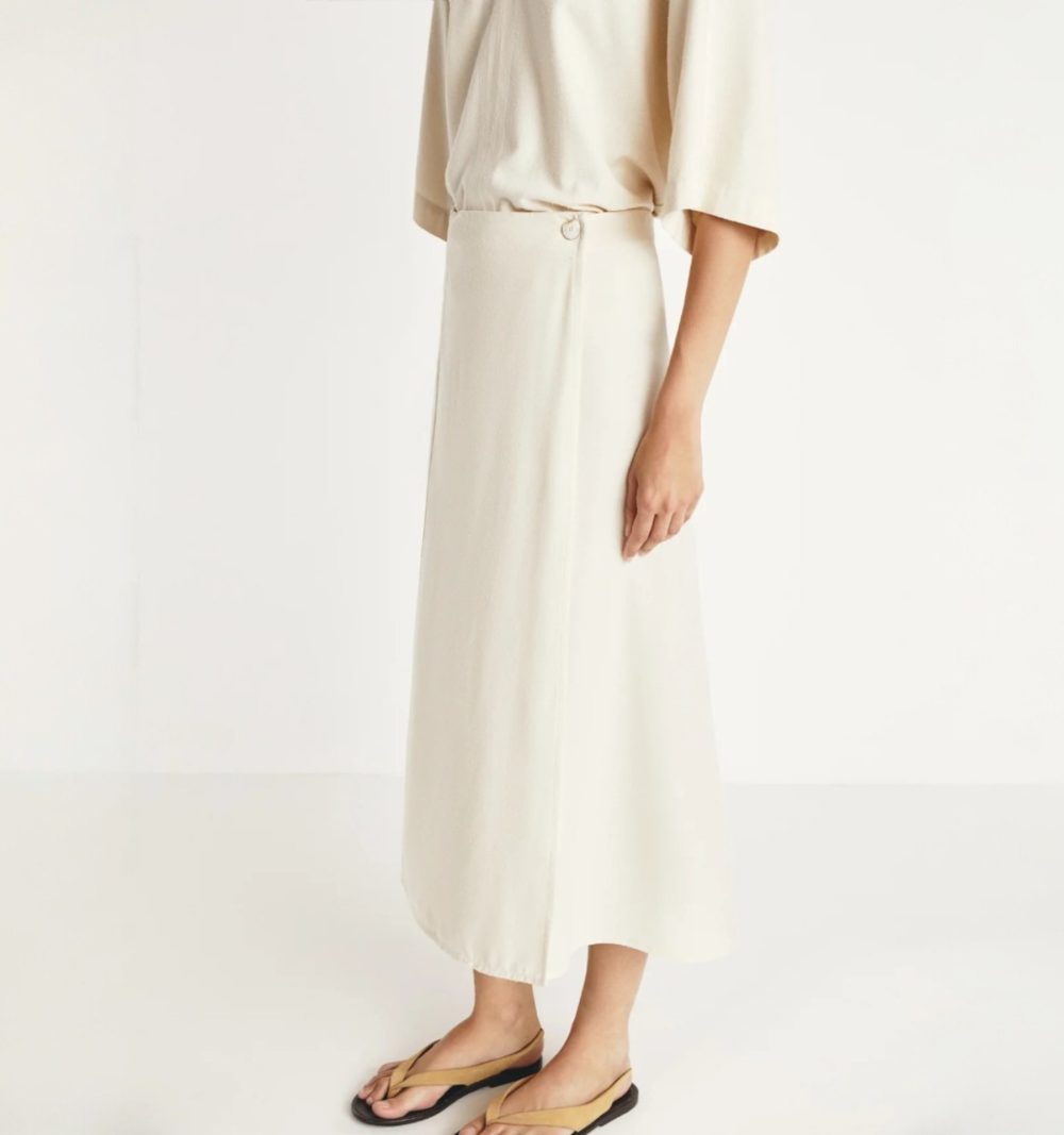 Masscob Rustic Silk Off White Skirt - Image 3