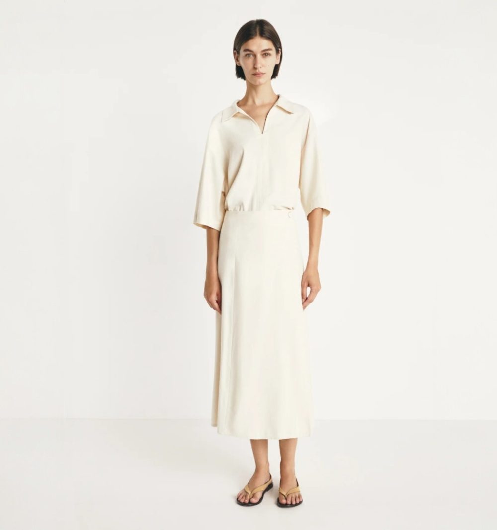 Masscob Rustic Silk Off White Skirt