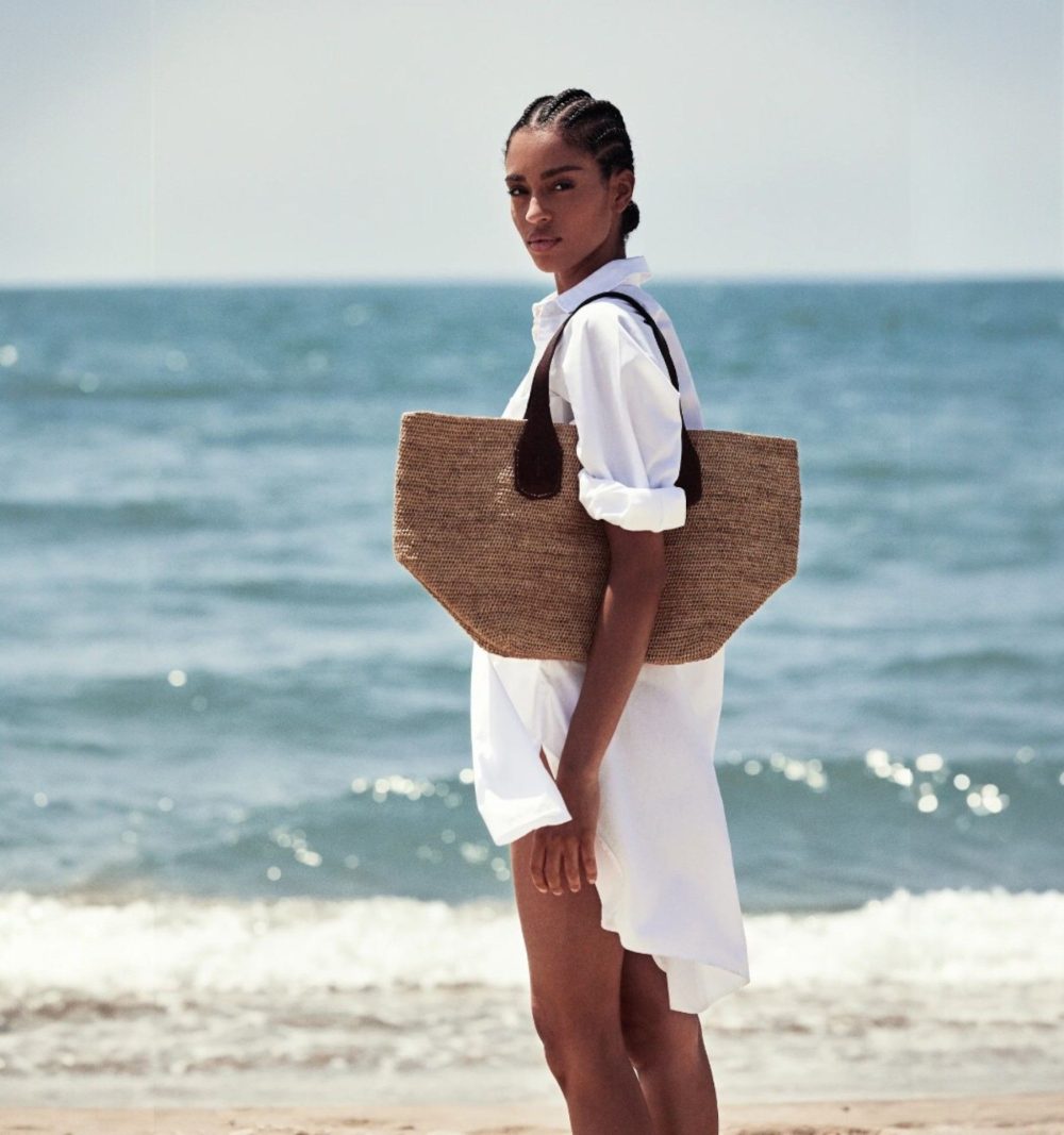 Ibeliv Raffia Tote Bag  in Dark