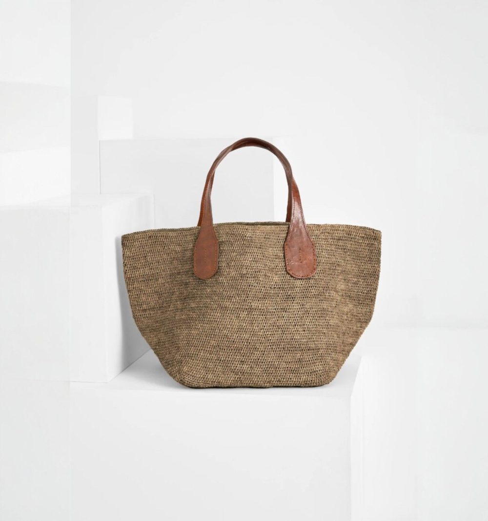Ibeliv Raffia Tote Bag  in Dark - Image 2
