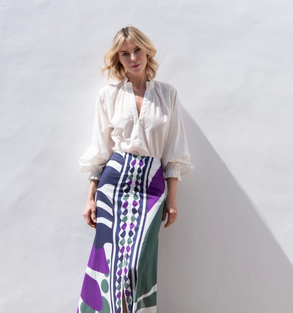 Cotton Blouse in Off White - Image 3