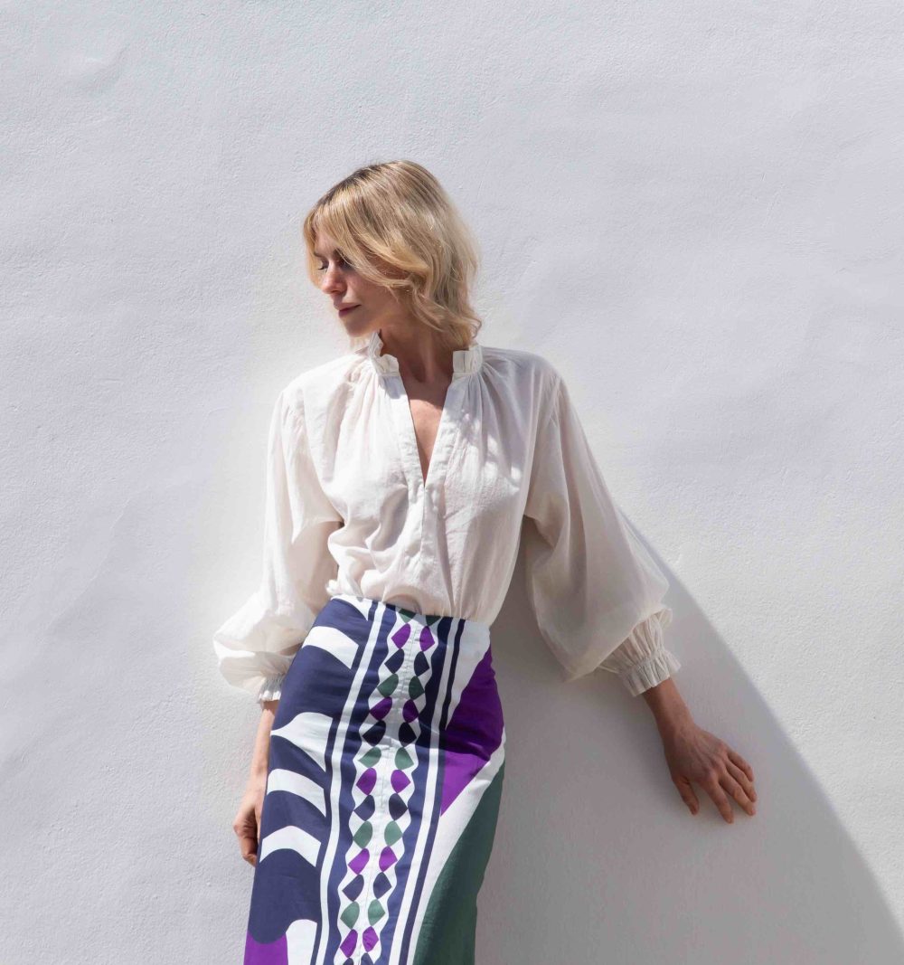 Cotton Blouse in Off White
