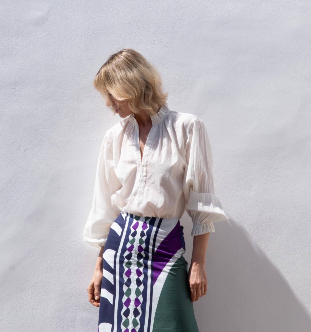 Cotton Blouse in Off White - Image 4