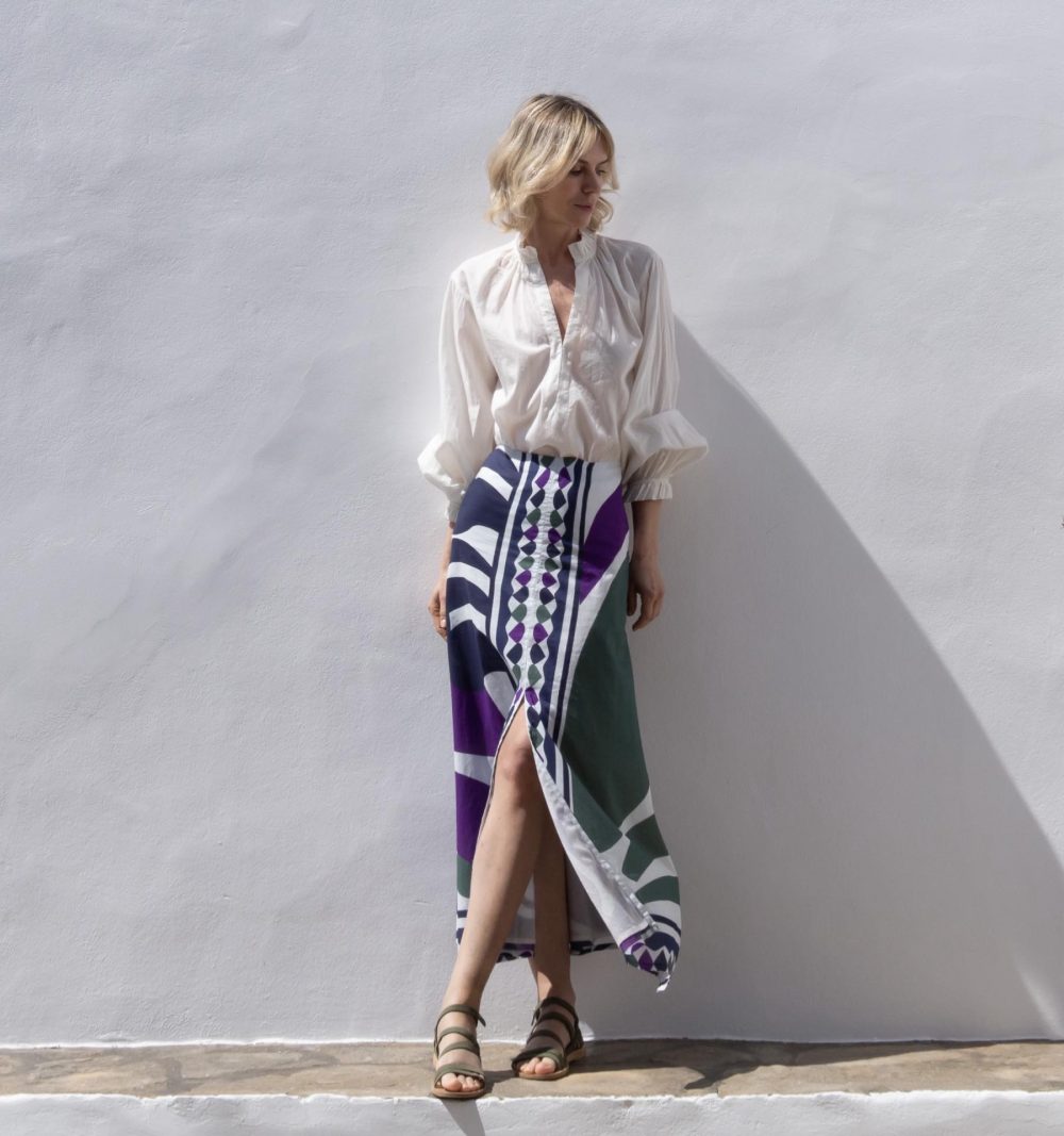Printed  Skirt in Purple - Image 2