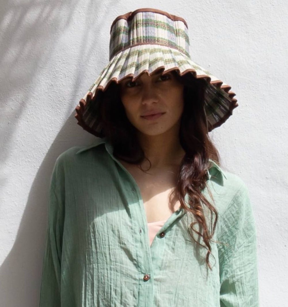 Lorna Murray Capri hat in Brown and Green - Image 2