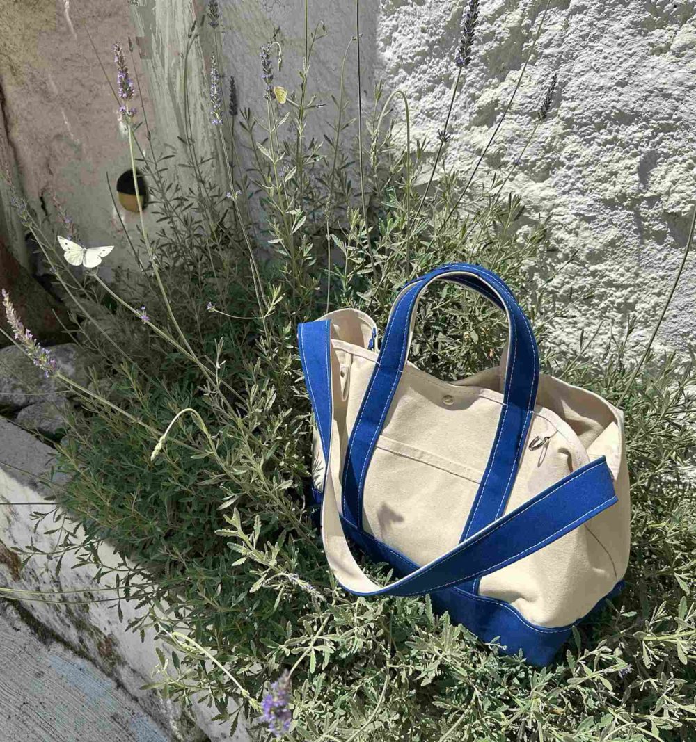 Canvas Tote Bag in Blue - Image 2