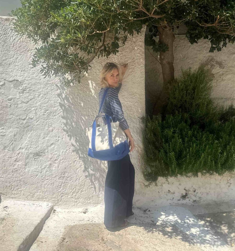 Canvas Tote Bag in Blue - Image 3