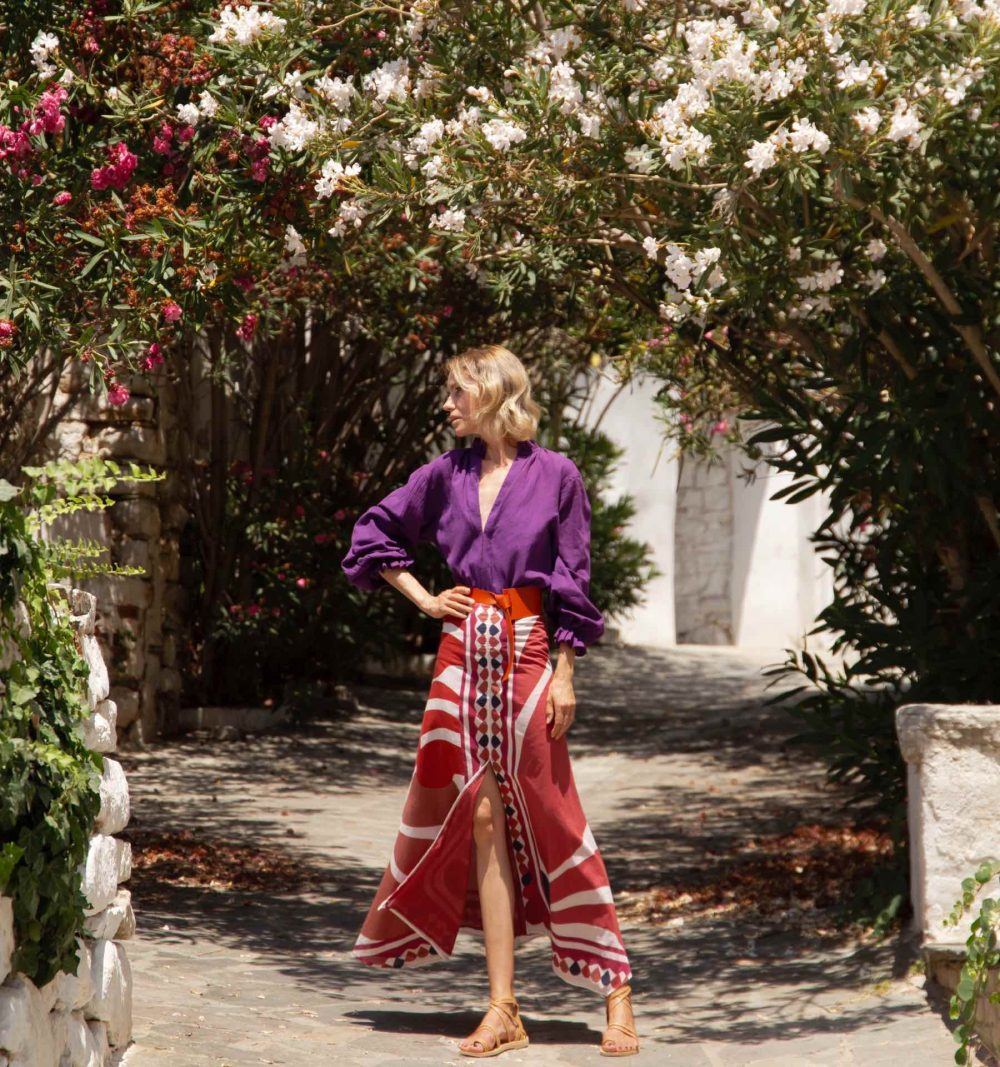 Cotton Blouse in Purple - Image 2