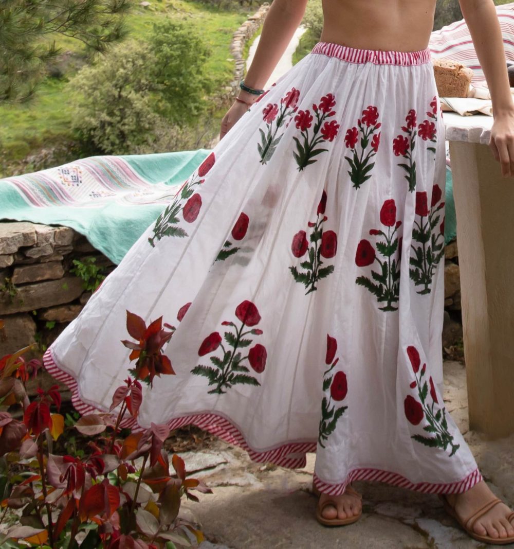 Block-Print Cotton Skirt - Image 2