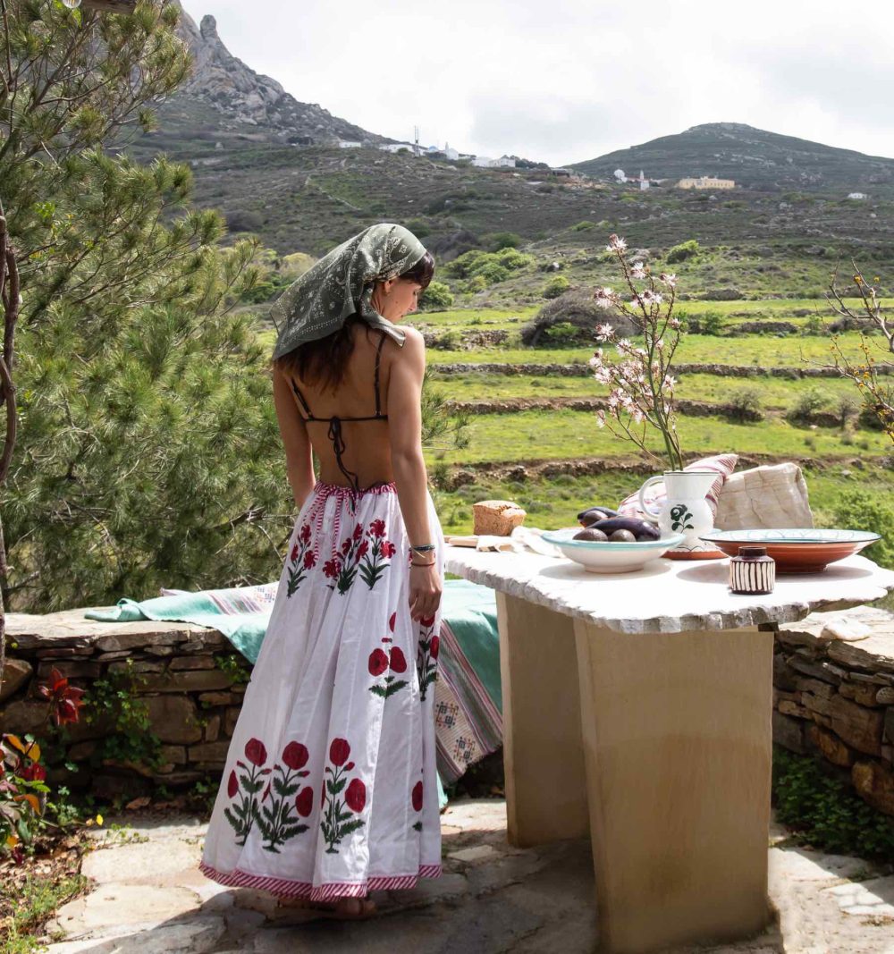 Block-Print Cotton Skirt - Image 3