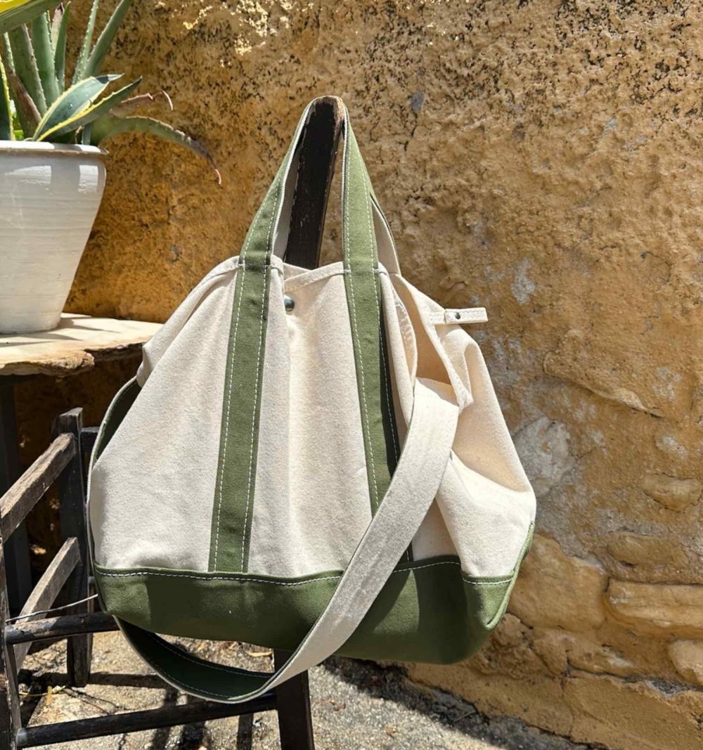 Canvas Tote Bag in Khaki
