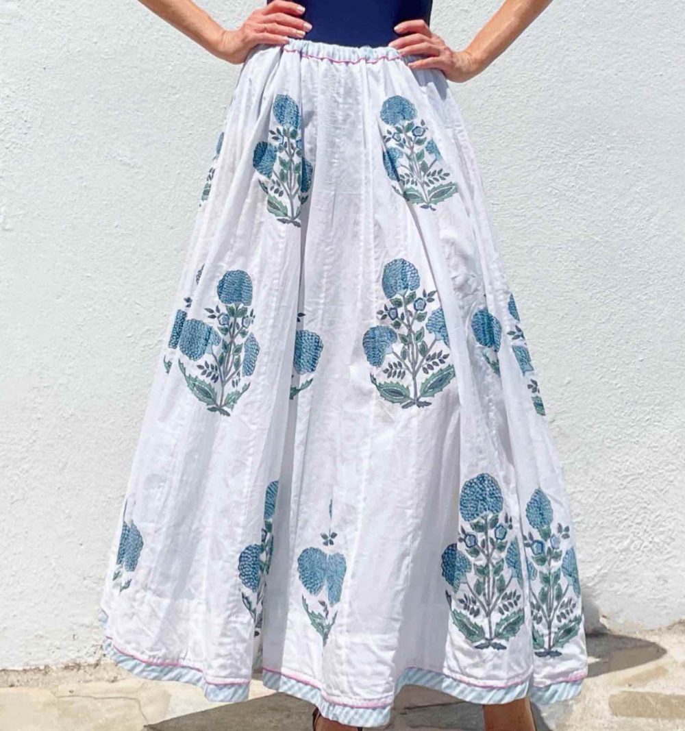 Block-Print Cotton Skirt - Image 5