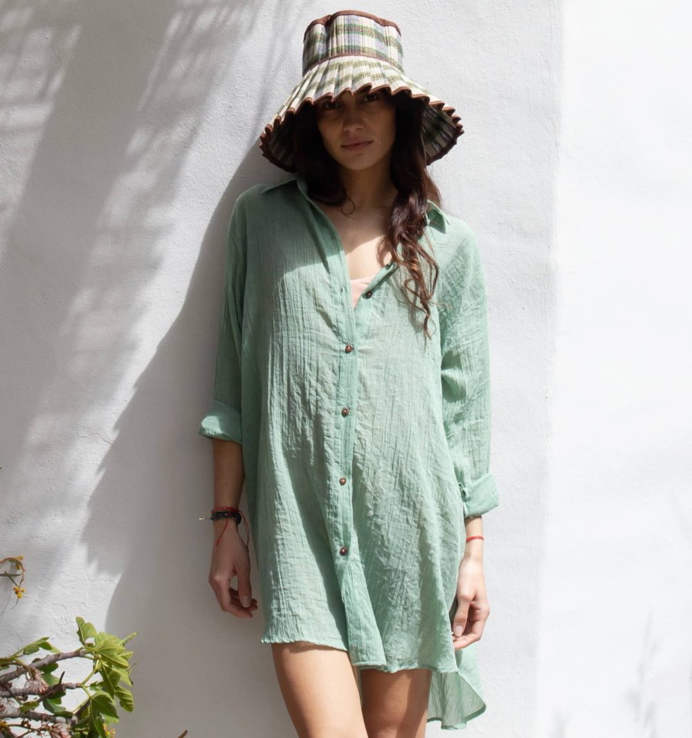Lorna Murray Capri hat in Brown and Green