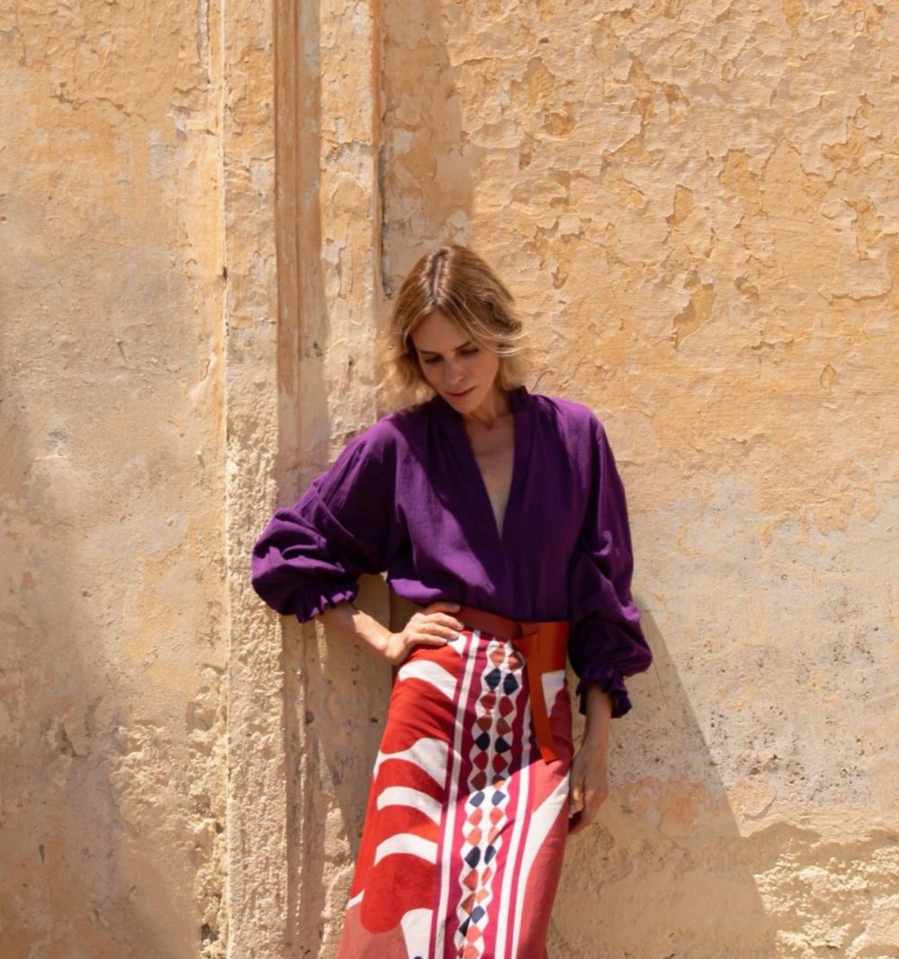 Cotton Blouse in Purple - Image 3