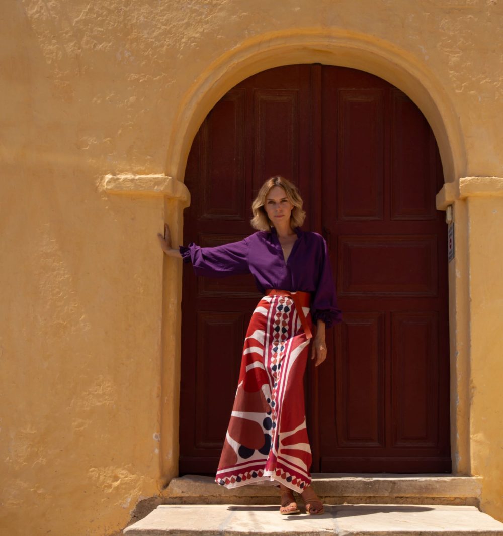 Cotton Blouse in Purple - Image 4