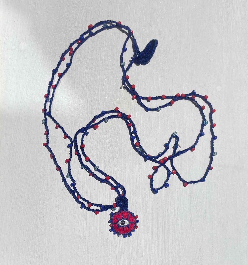Handmade Linen & Beaded Necklacess25 - Image 7