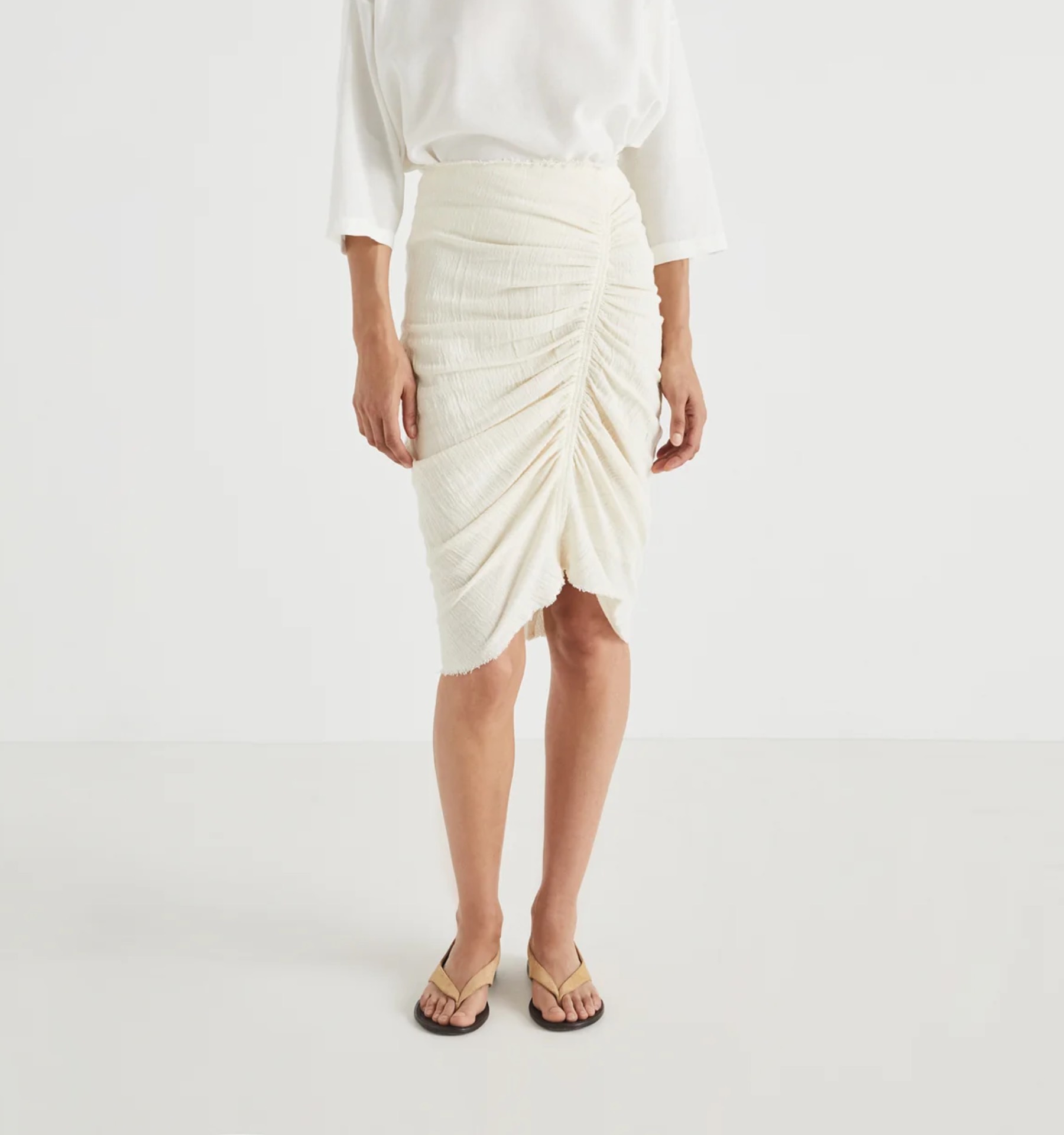 Masscob Draped Linen Skirt - Image 3