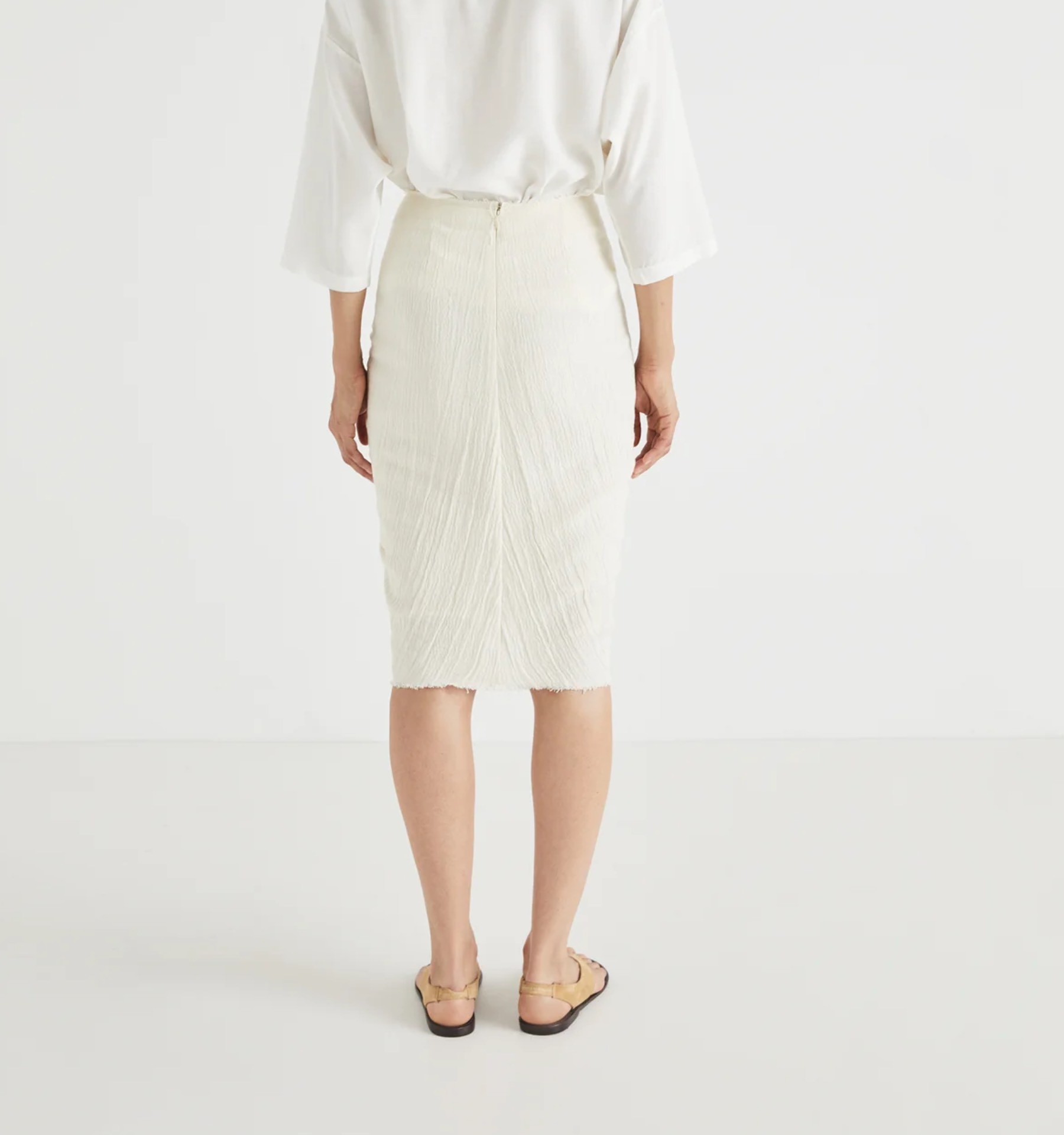 Masscob Draped Linen Skirt - Image 4