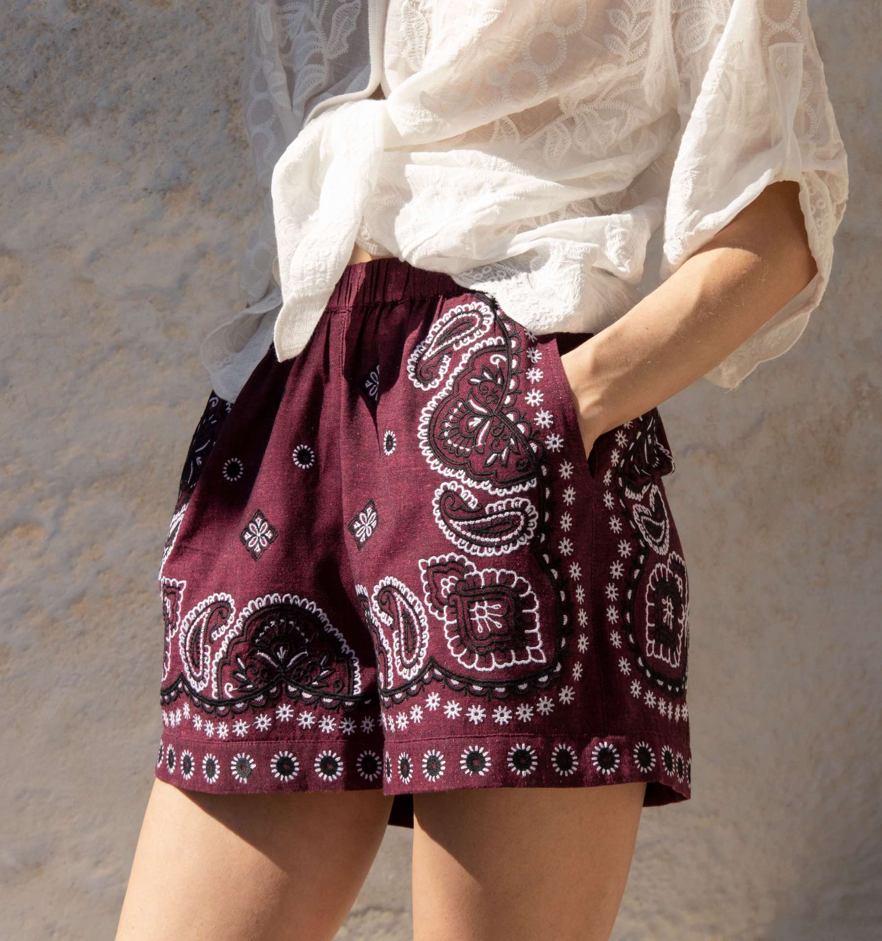 Bandana Embroidery Shorts - Image 3