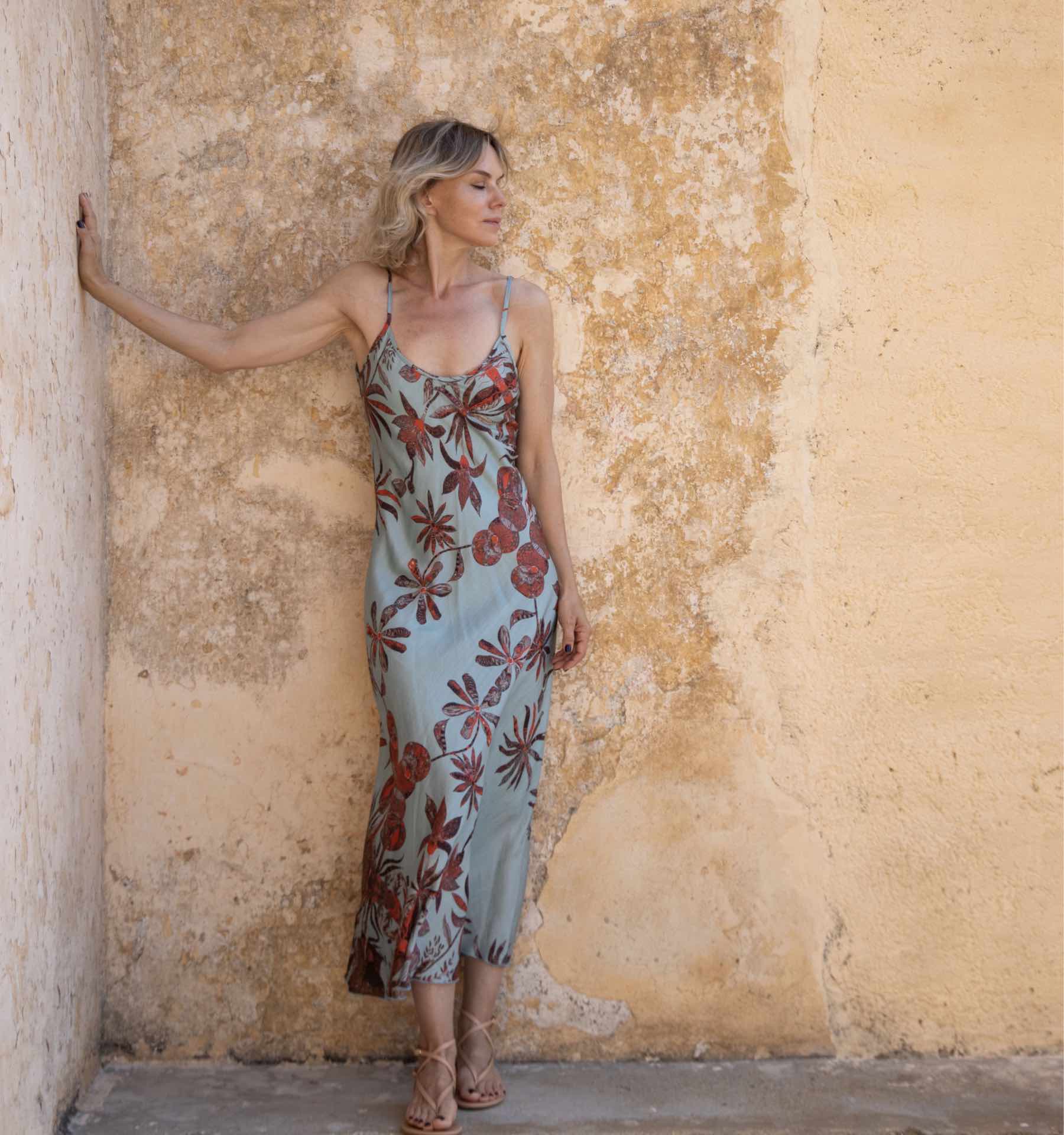 Botanical Print Slip Dress - Image 3