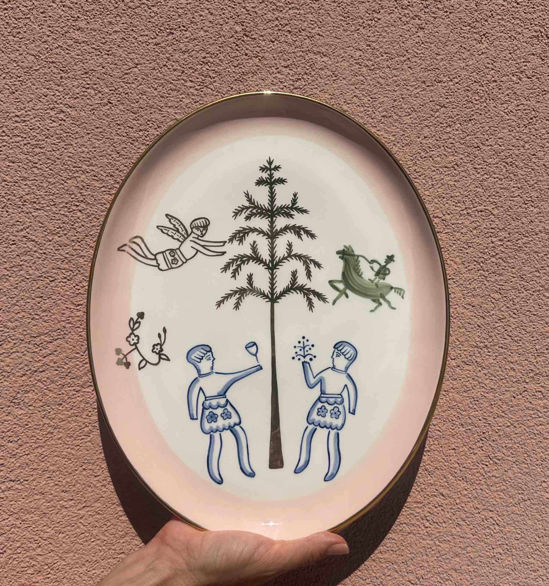 Oval Plate with Naïve Motifs - Image 2