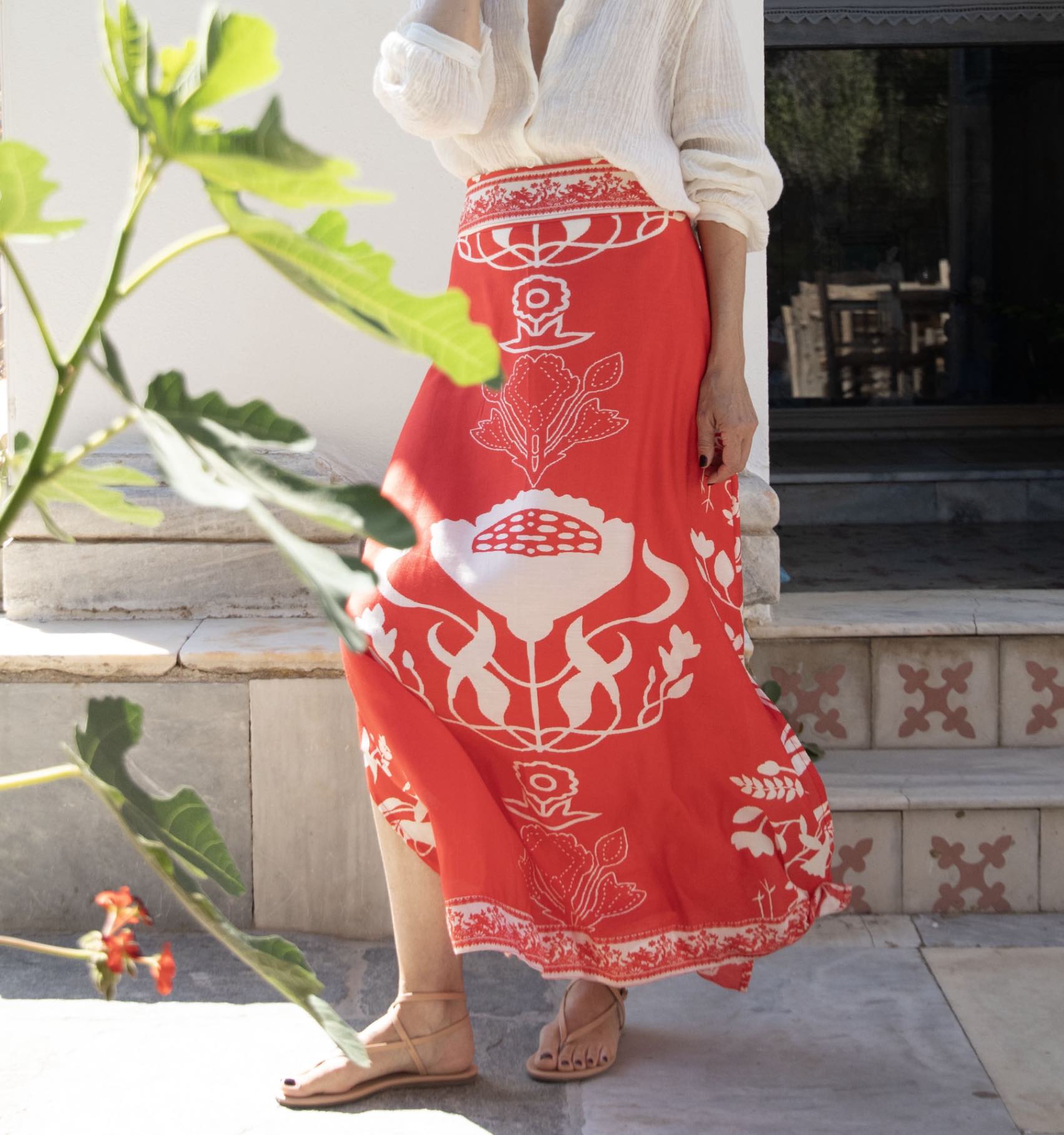 Silk Cotton Maxi Skirt - Image 4