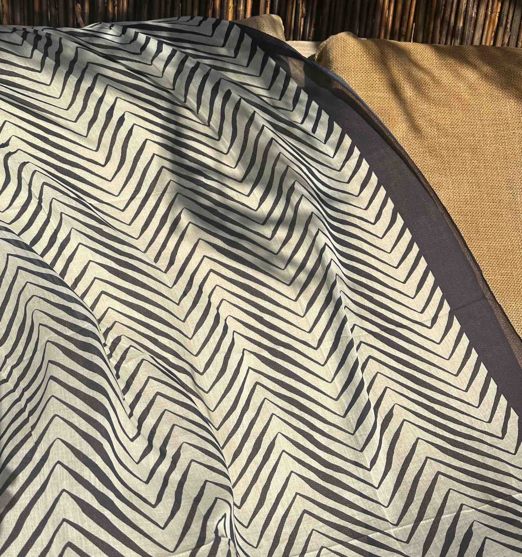 Cotton Pareo in Blue and White