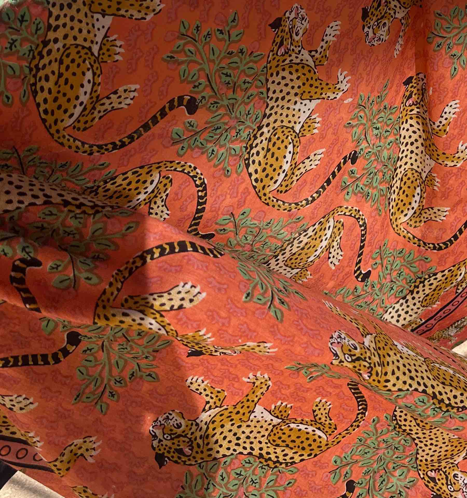 Cotton Pareo in Dusty Coral and Black - Image 2